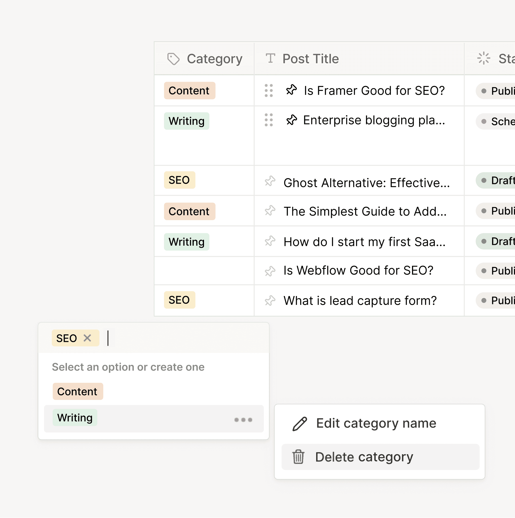 categories image, create and manage categories for your blog posts