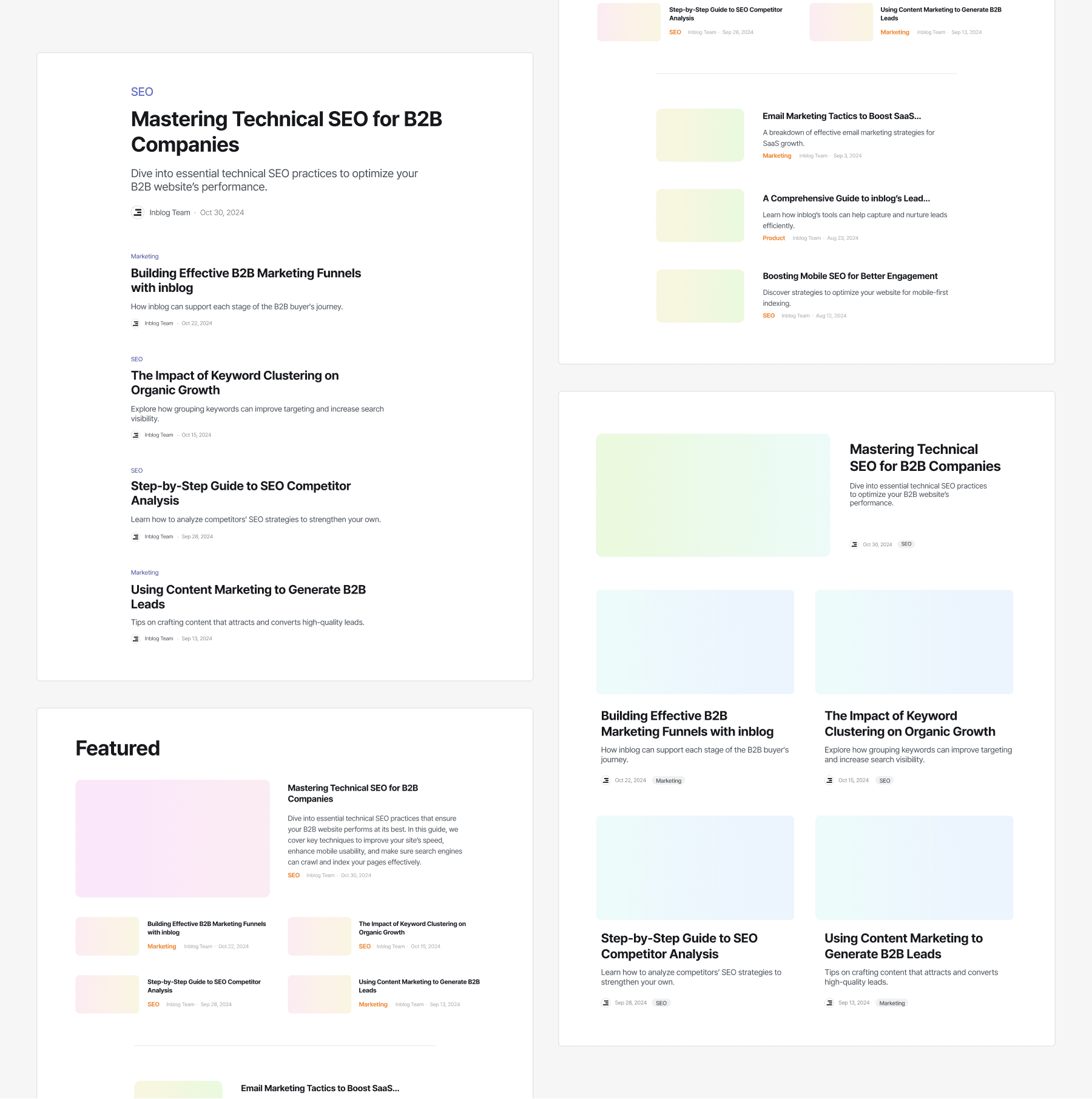 Customizable blog templates