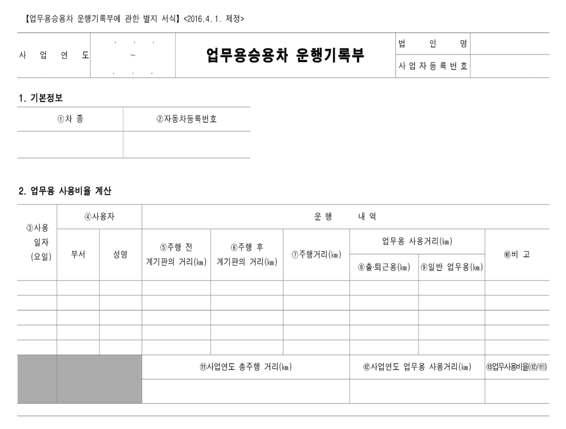 법인 차량&#44; 법인 차량 운행일지&#44; 운행기록