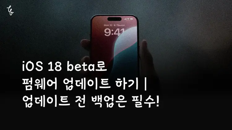 iOS 18 beta로 펌웨어 업데이트 하기 | 업데이트 전 백업은 필수!