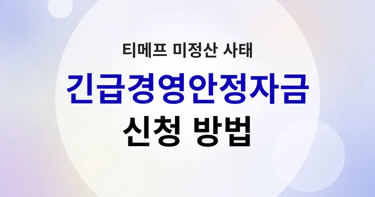 티메프 사태 긴급경영안정자금 신청 방법과 현황