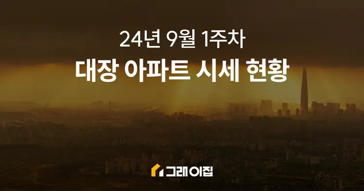 24년 9월 1주차 대장 아파트 시세 현황