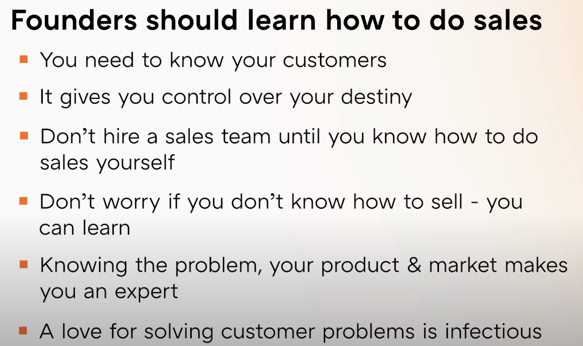 Founders should learn how to do sales