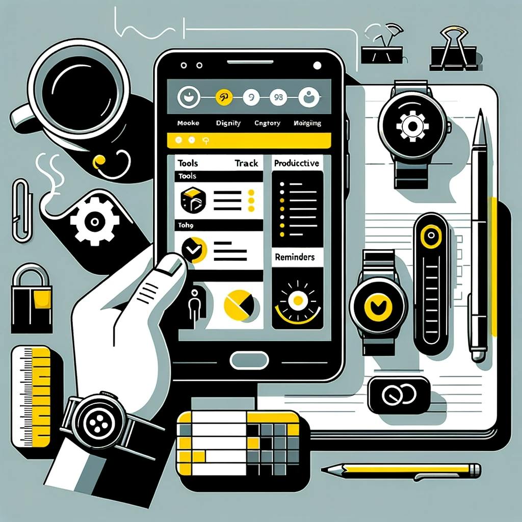 Highlighting the role of technology in supporting routine maintenance, this image features visual symbols of digital tools like smartphones and smartwatches, emphasizing their utility in tracking progress and providing reminders.