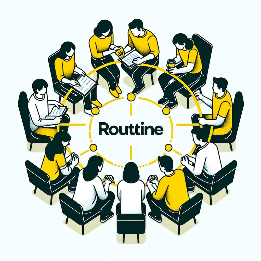 Illustrating the value of a supportive network, this image depicts a community of friends, family, or professionals, symbolizing the encouragement and accountability they provide to individuals with ADHD in their journey towards building a routine.
