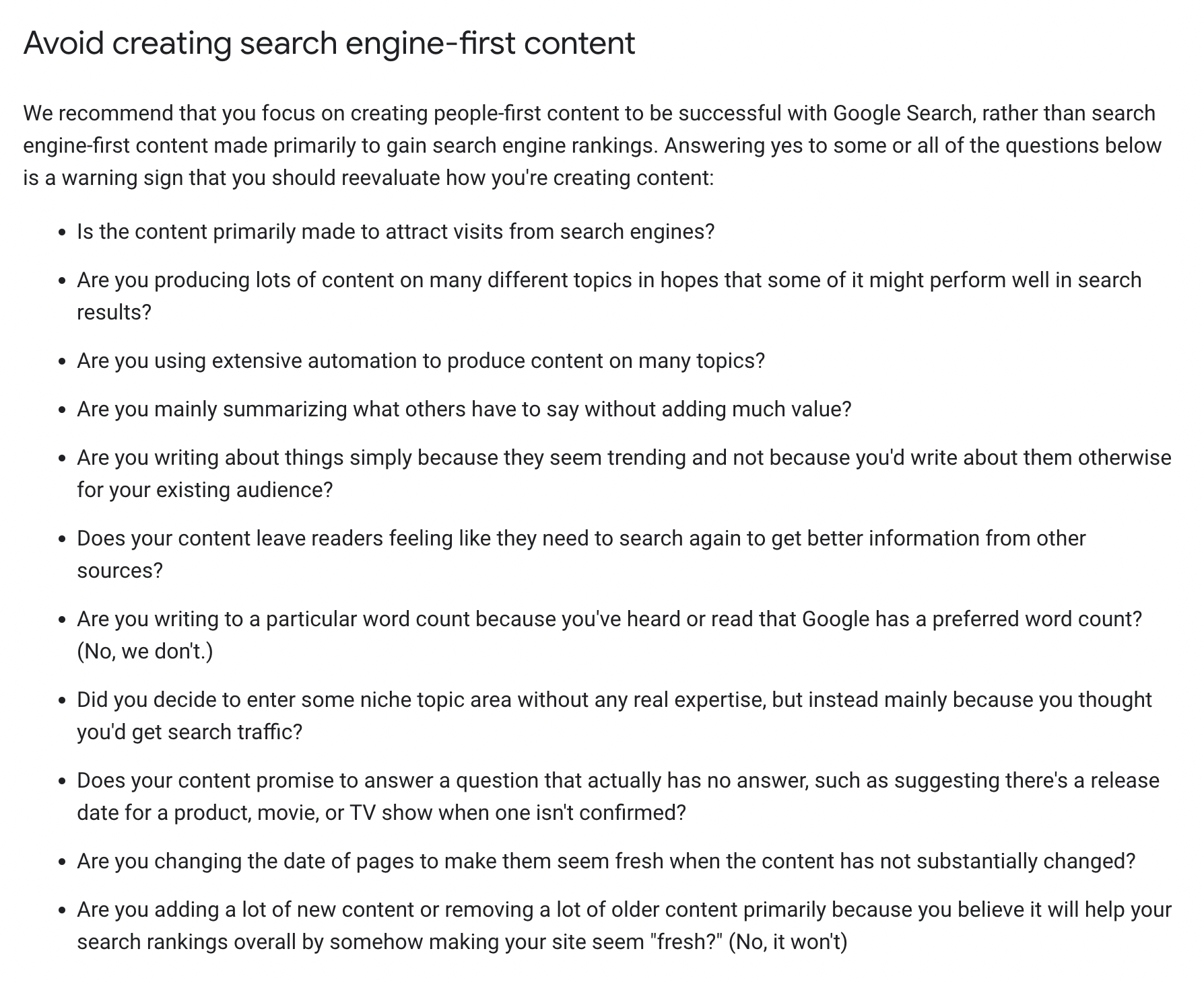 Google Search's guidance about AI-generated content