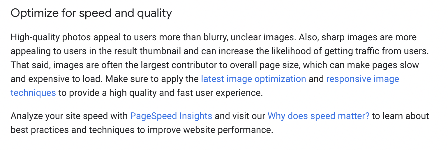 Optimize for speed and quality