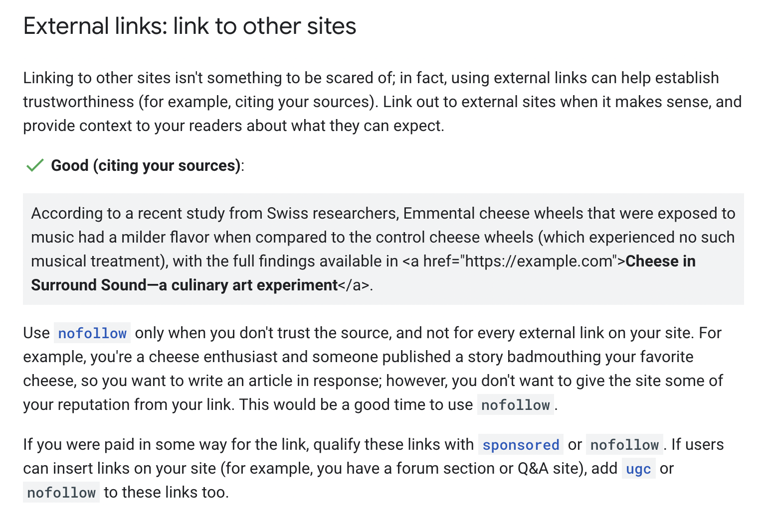 External links: link to other sites