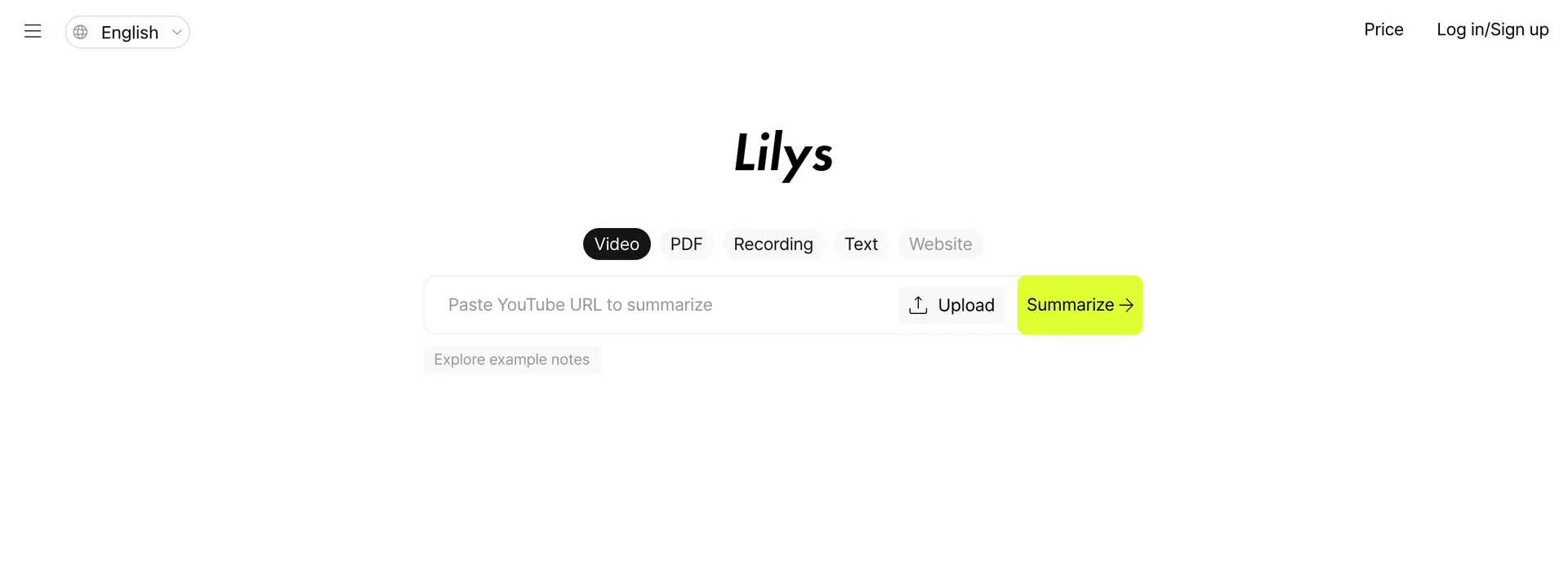 lilys.ai languages and input