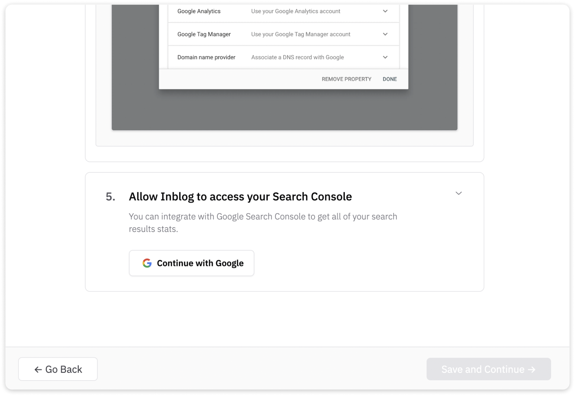 Allow Inblog to access your Search Console​