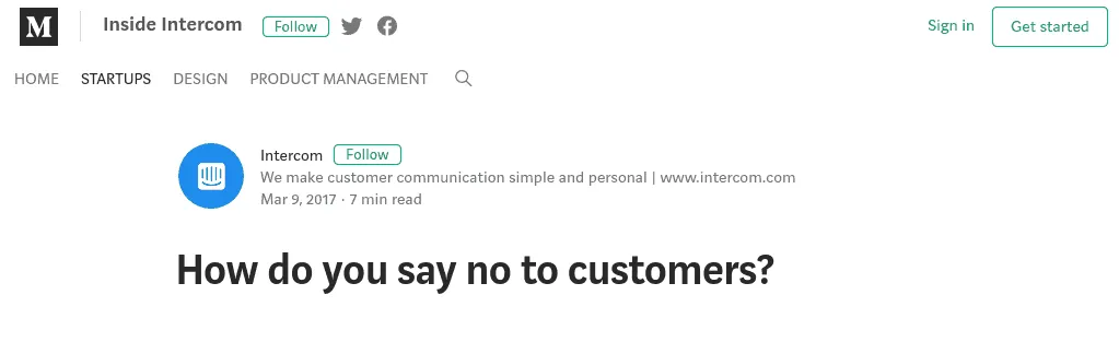 medium - how do you say no to customers