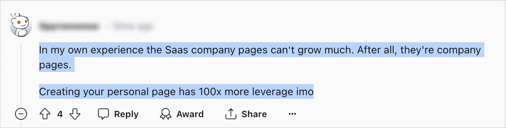 Creating your personal page has 100x more leverage