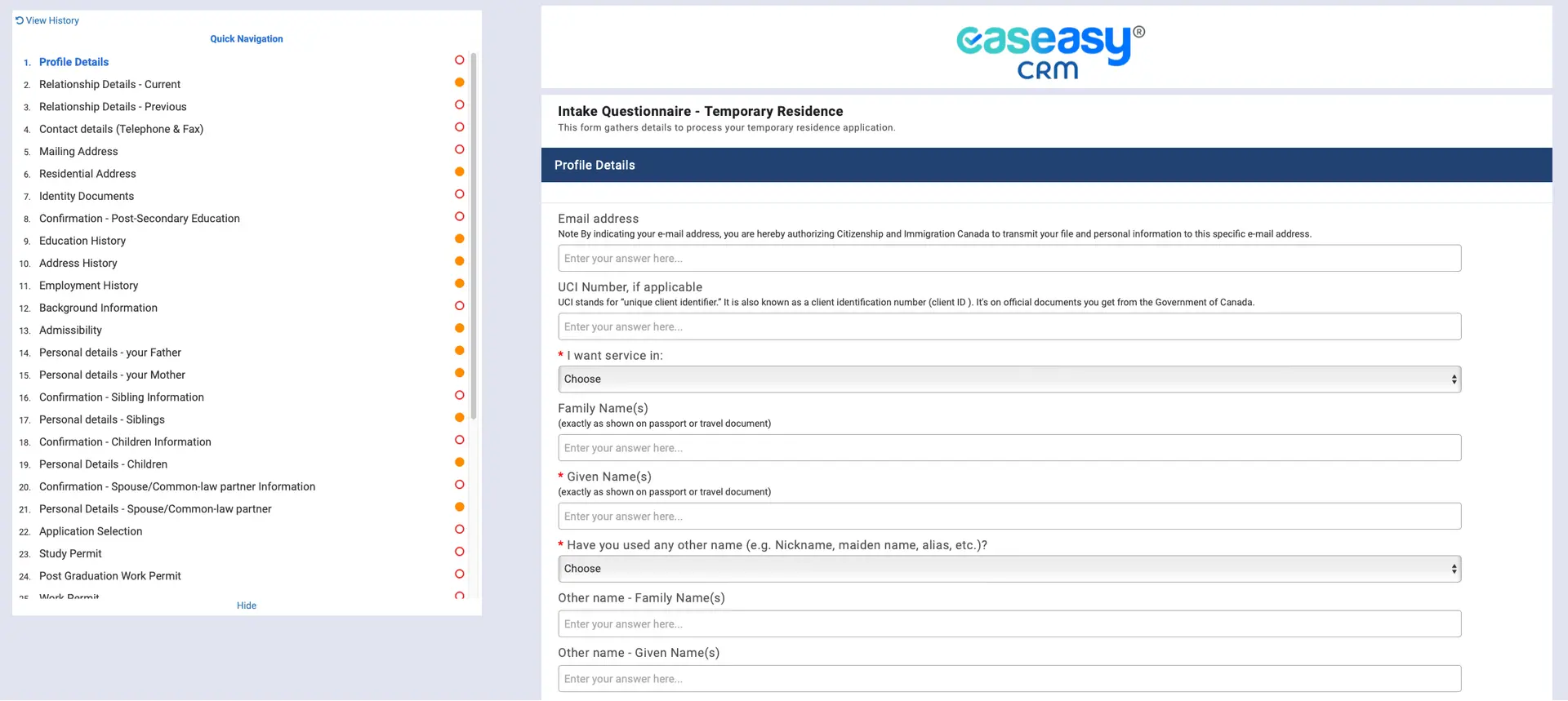 CaseEasy Client Intake Form