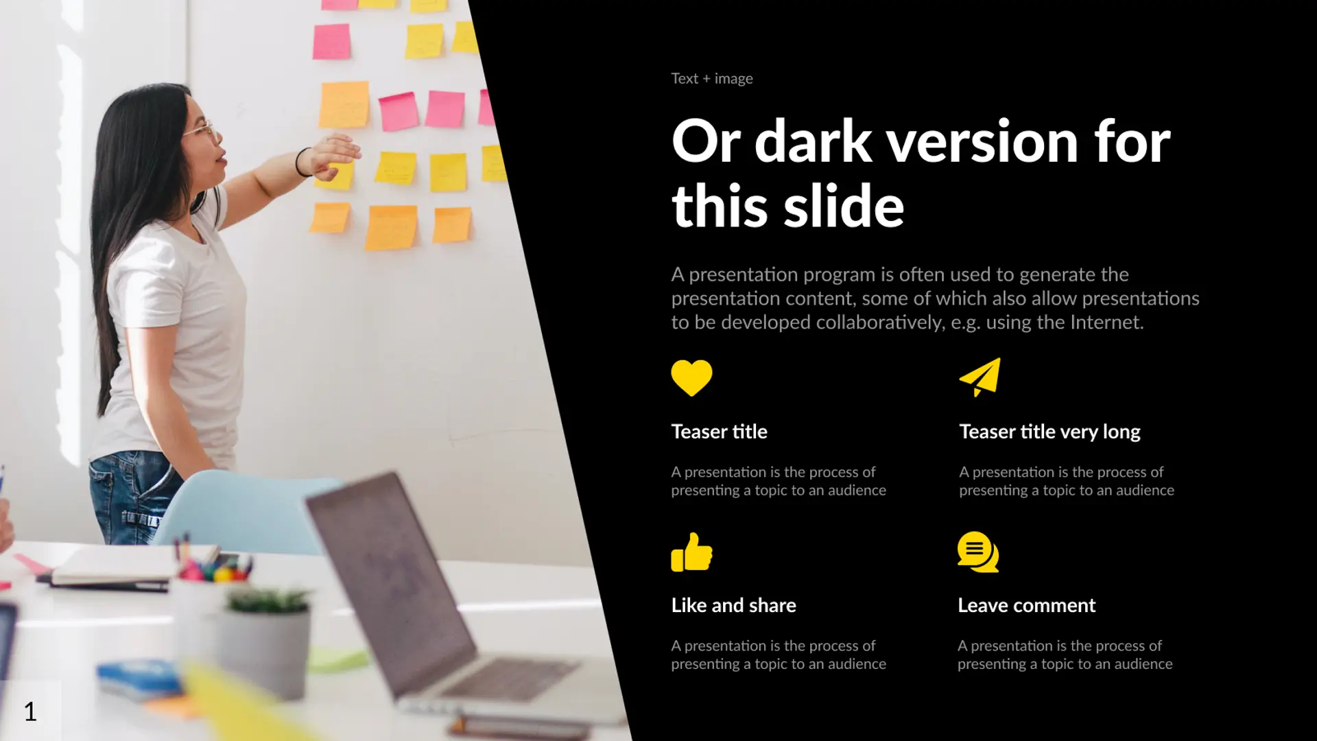 business figma template dark version