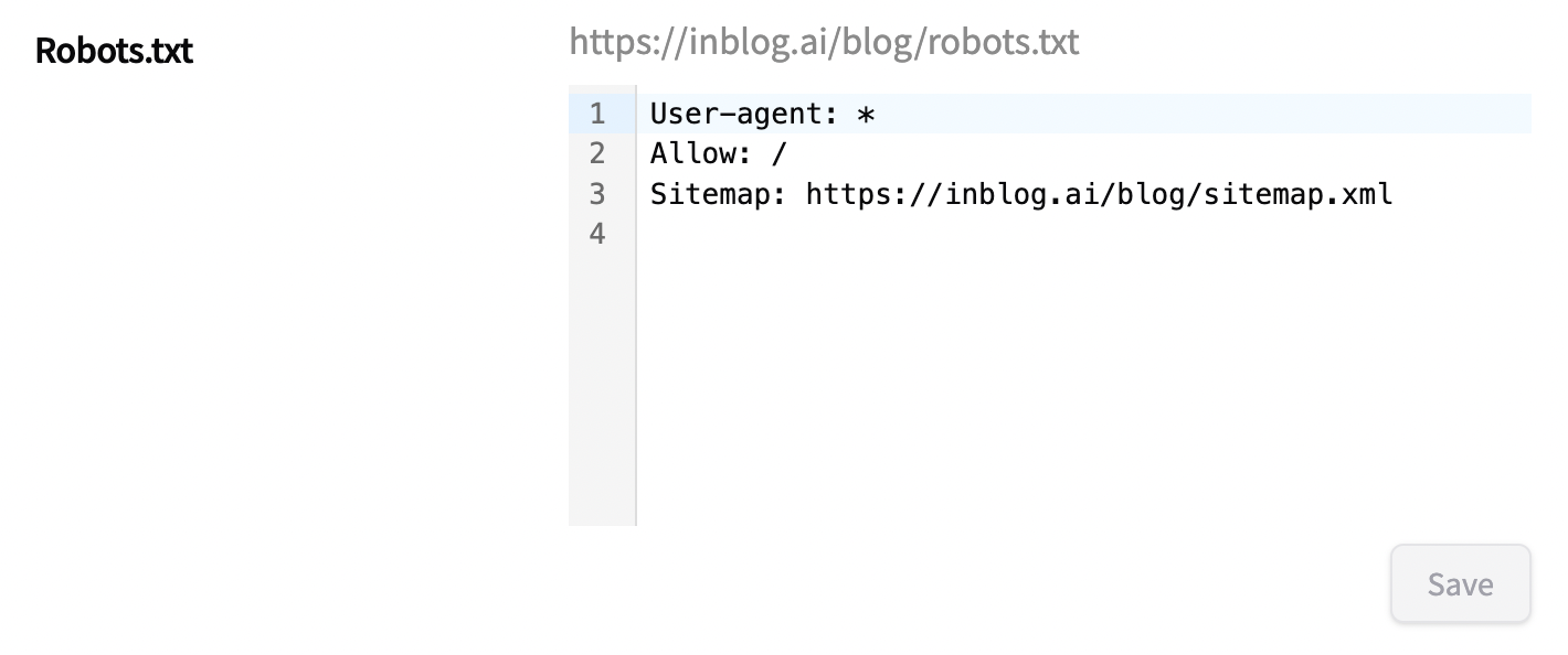 default robots.txt file