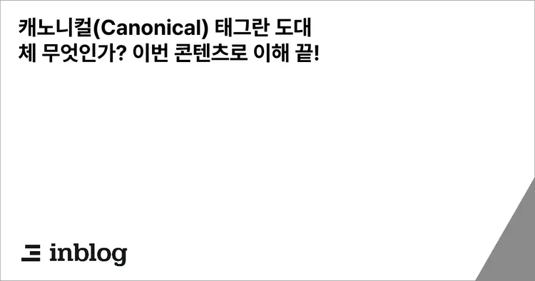 캐노니컬(Canonical) 태그란 도대체 무엇인가? 이번 콘텐츠로 이해 끝!