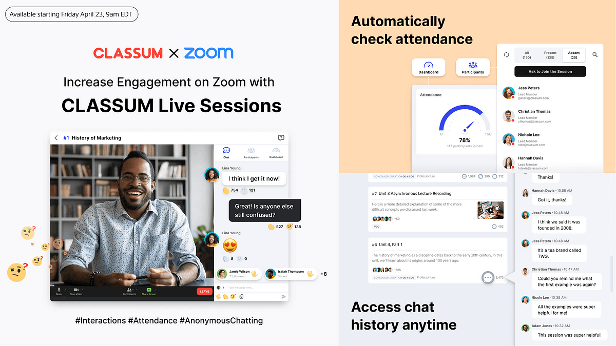 CLASSUM Introduces new ‘Live Sessions’ to Increase Engagement on Zoom