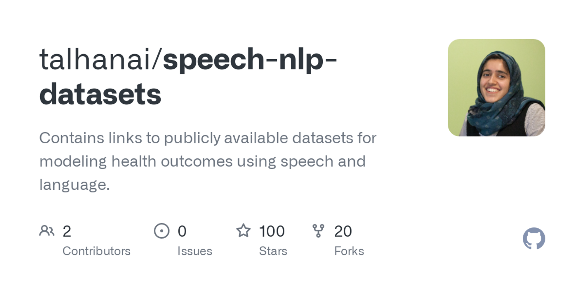 speech-nlp-datasets/README.md at master · talhanai/speech-nlp-datasets