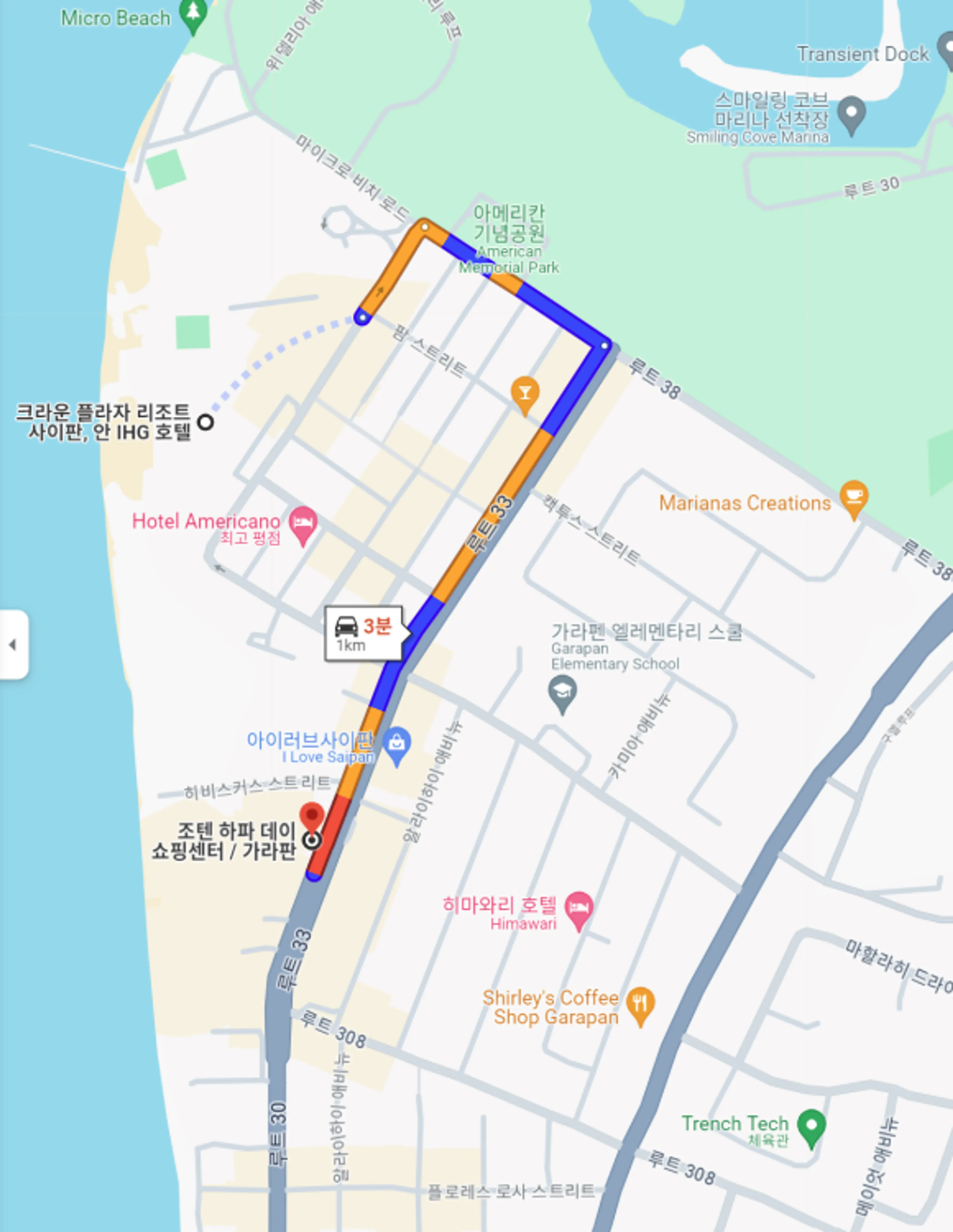 1KM 정도 떨어져 있는 가라판 시내