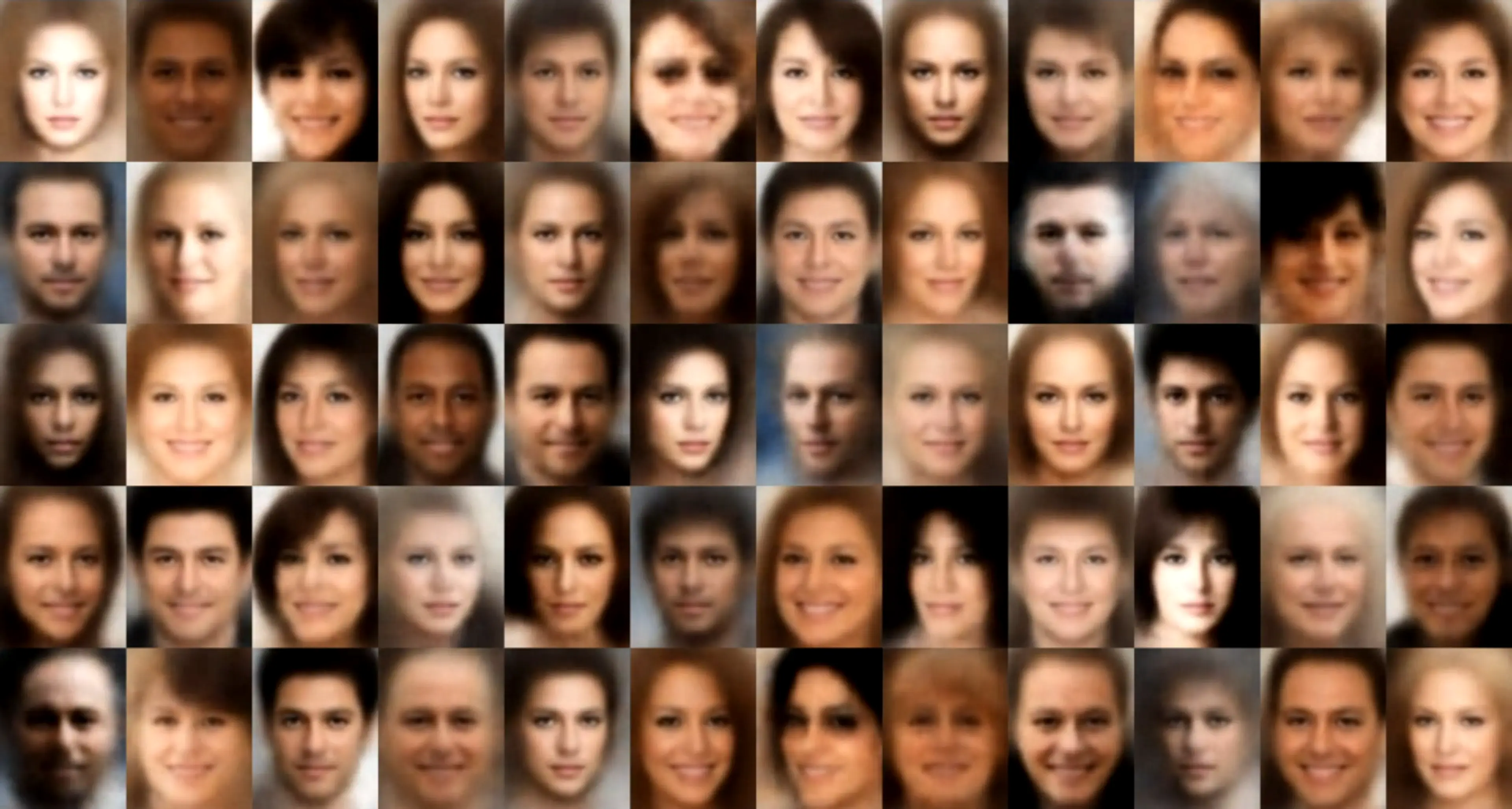 Image 2. Faces Generated by using VAE: https://github.com/wojciechmo/vae