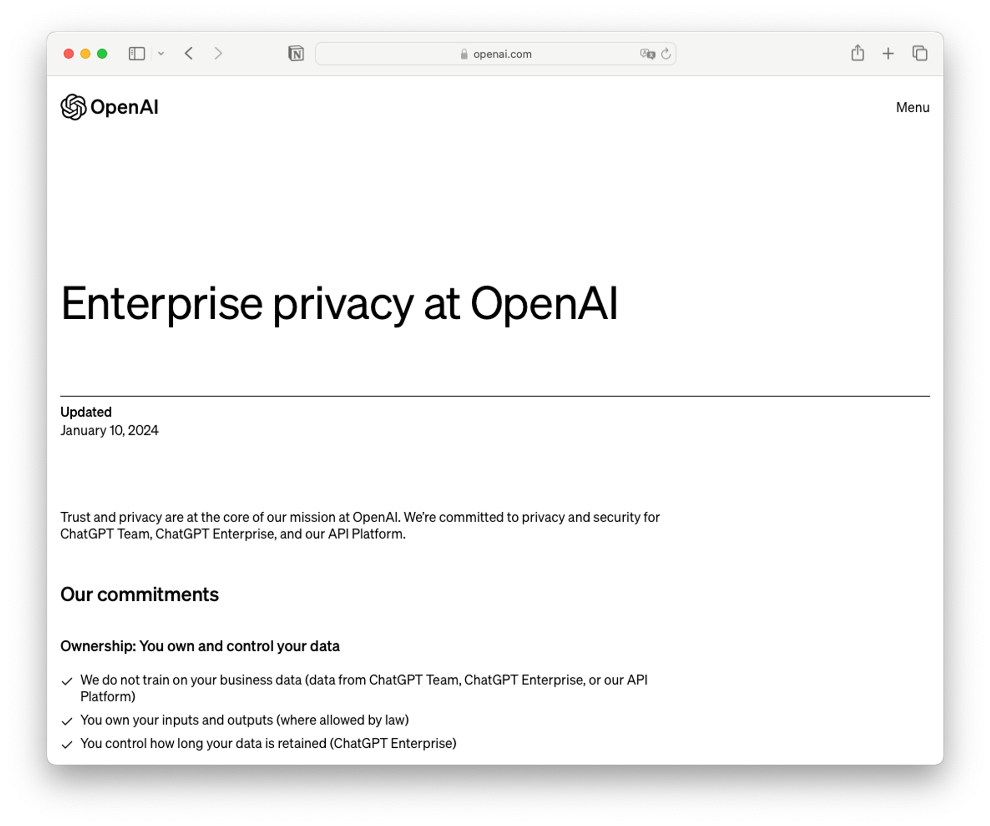 Source: Enterprise privacy at OpenAI https://openai.com/enterprise-privacy