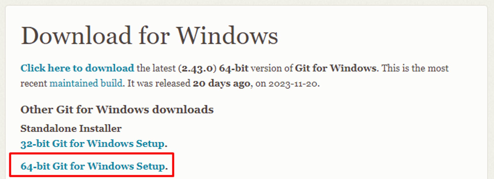 2-2. 64-bit Git for Windows Setup 를 클릭