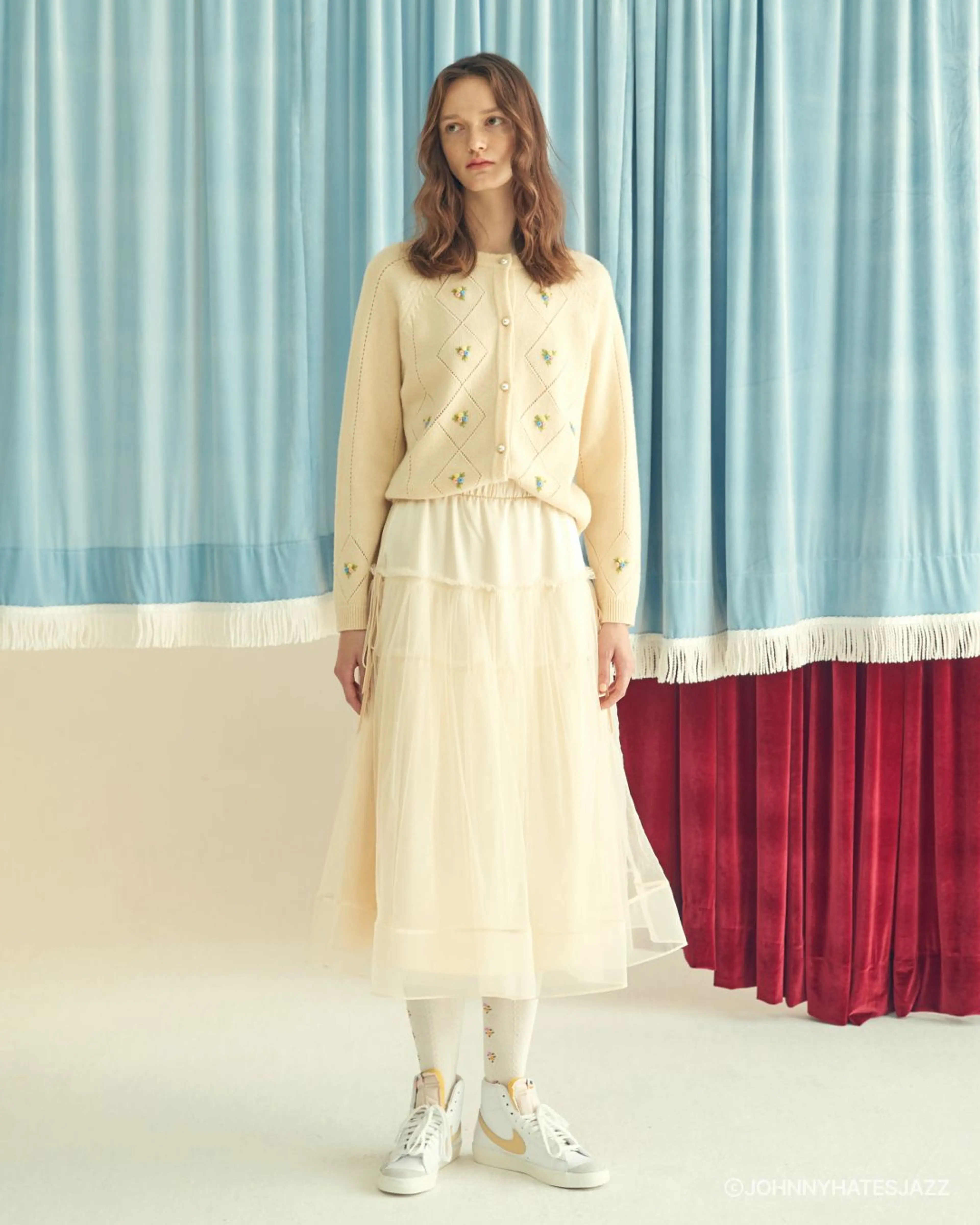 ORGANZA SKIRT - IVORY - 쟈니헤잇재즈