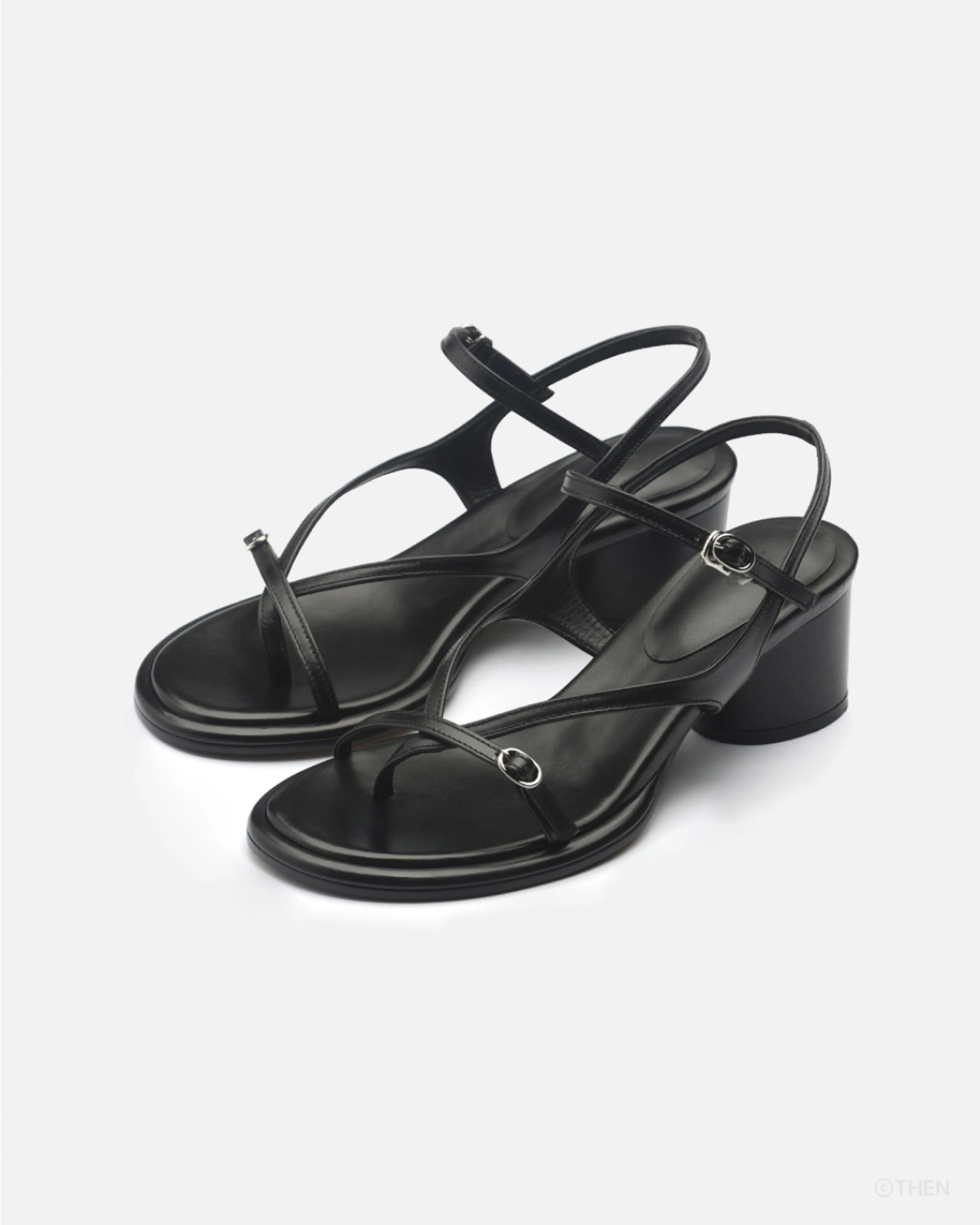 덴 - Demi strap sandals / black