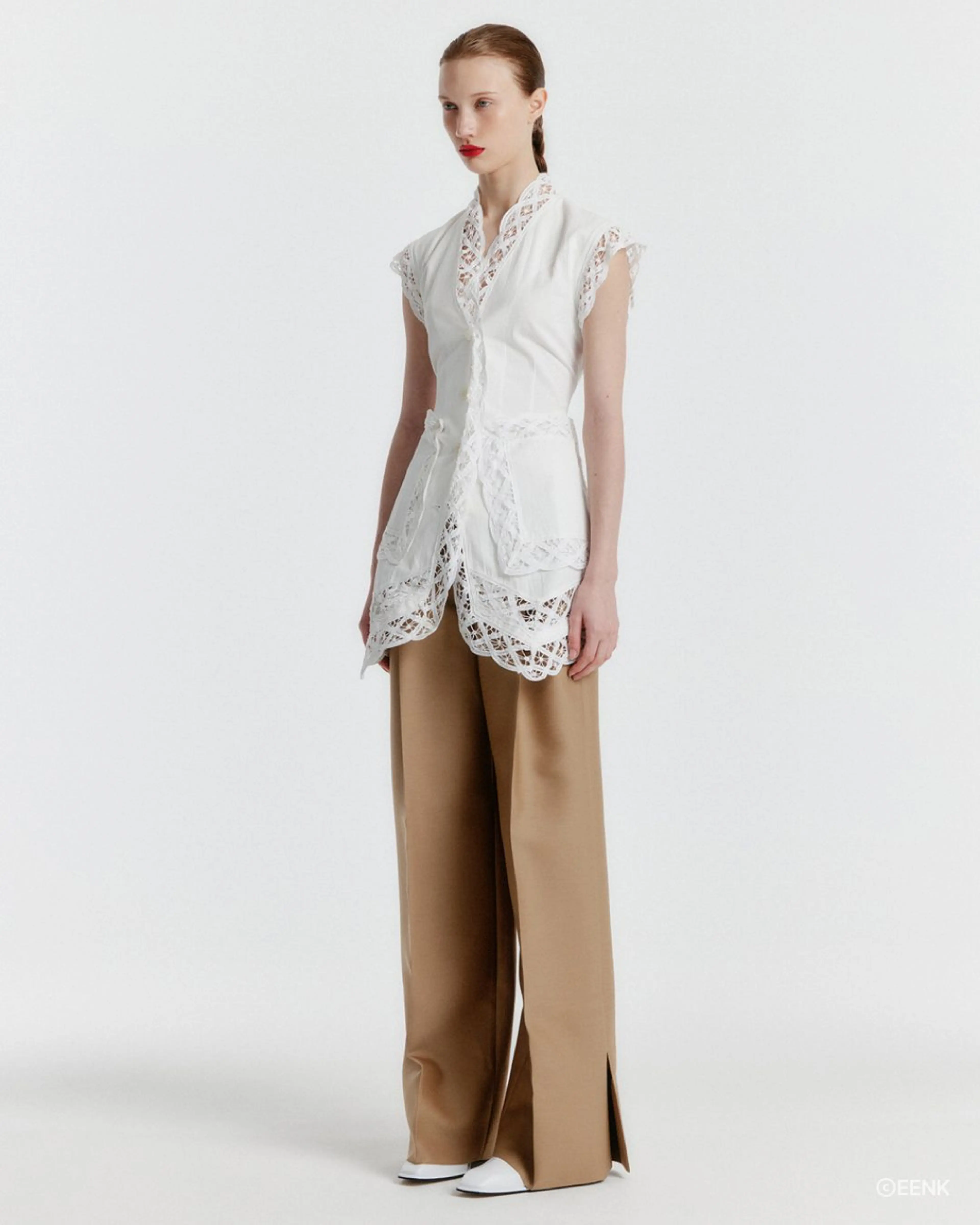 잉크 YONITA Lace-trim Vest