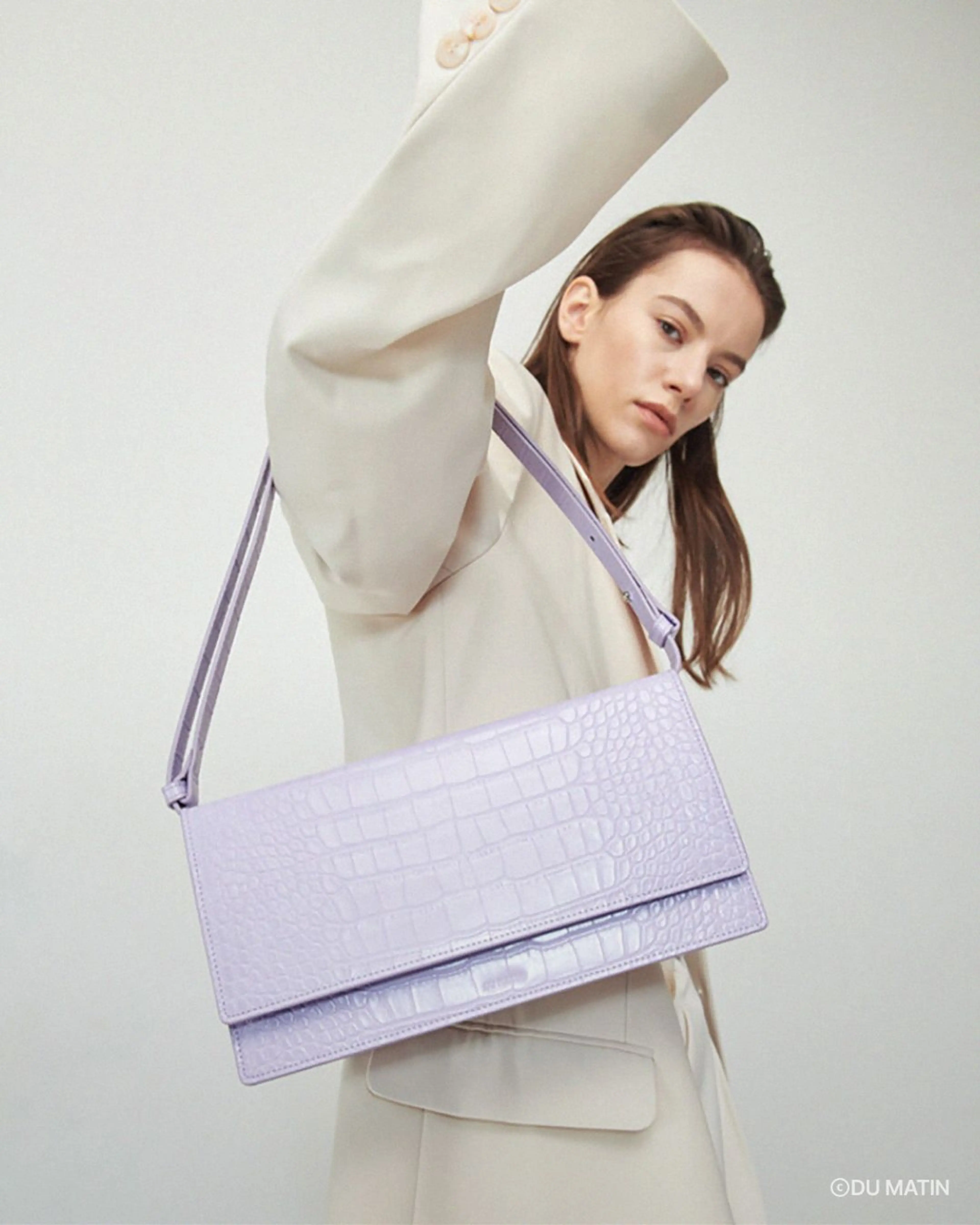 MATIN CROC BAG LILAC - 두마딴