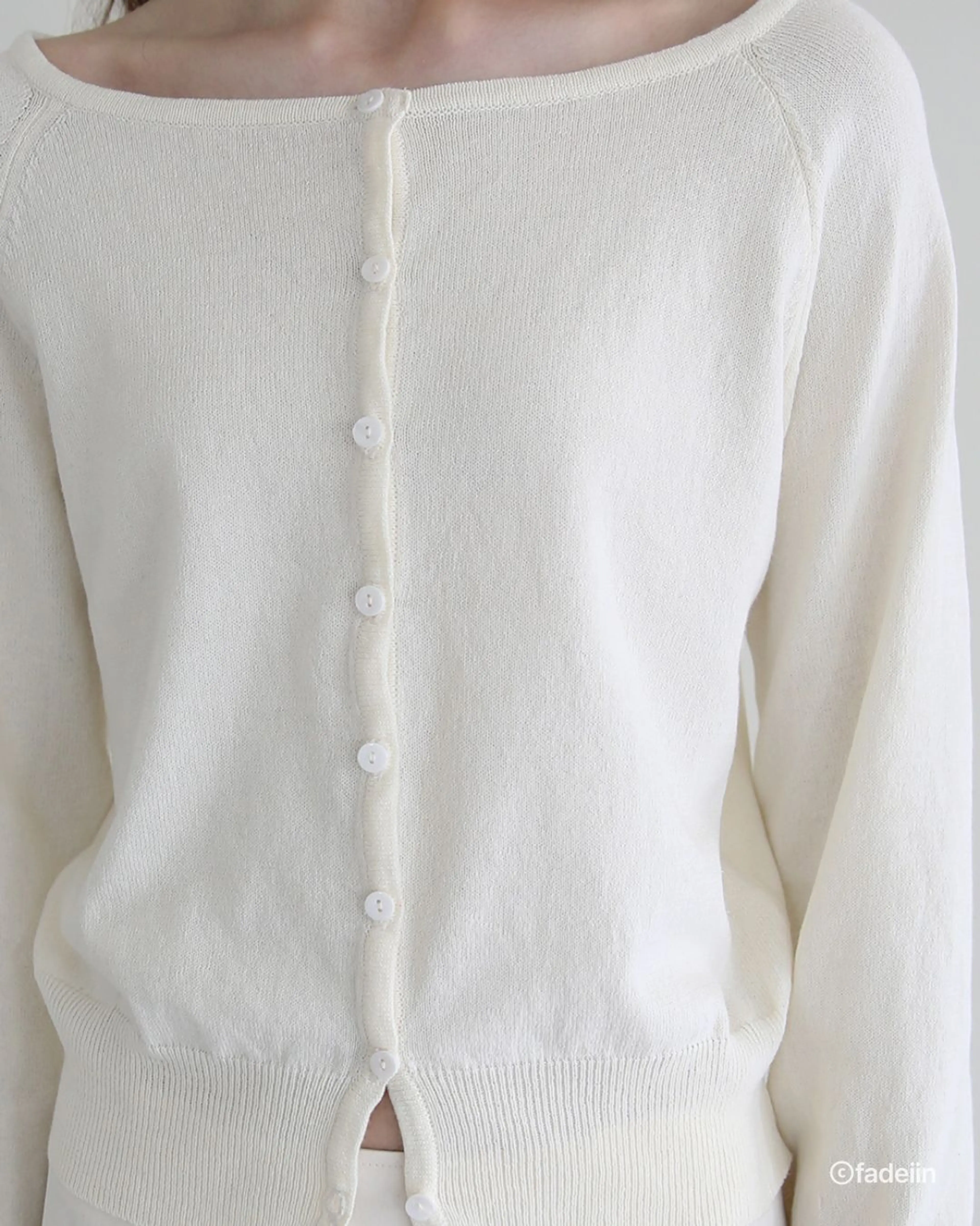 [페이딘] Corinne Boat-neck Cardigan (ivory)