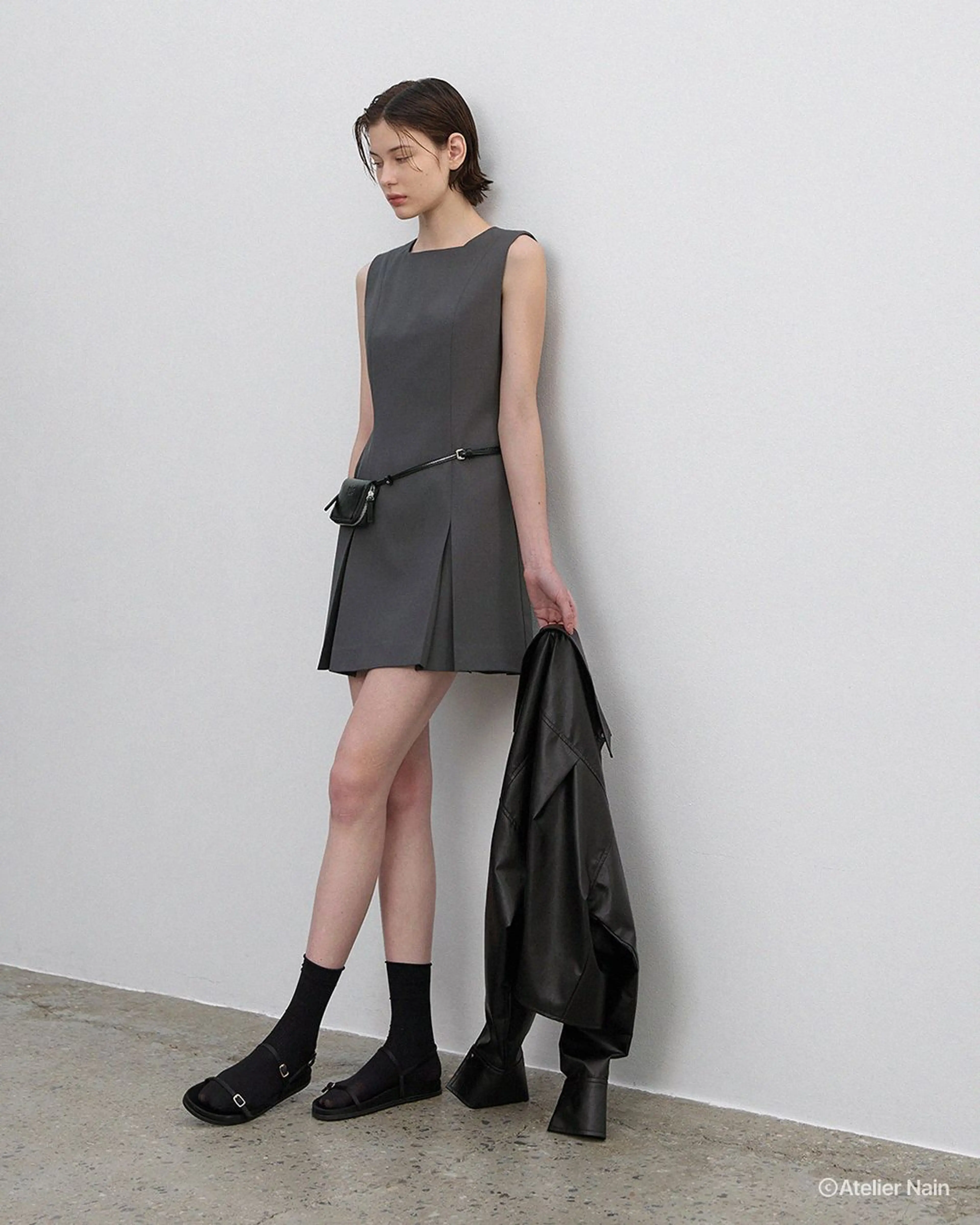 아틀리에 나인 EMMA SQUARE NECK MINI DRESS S