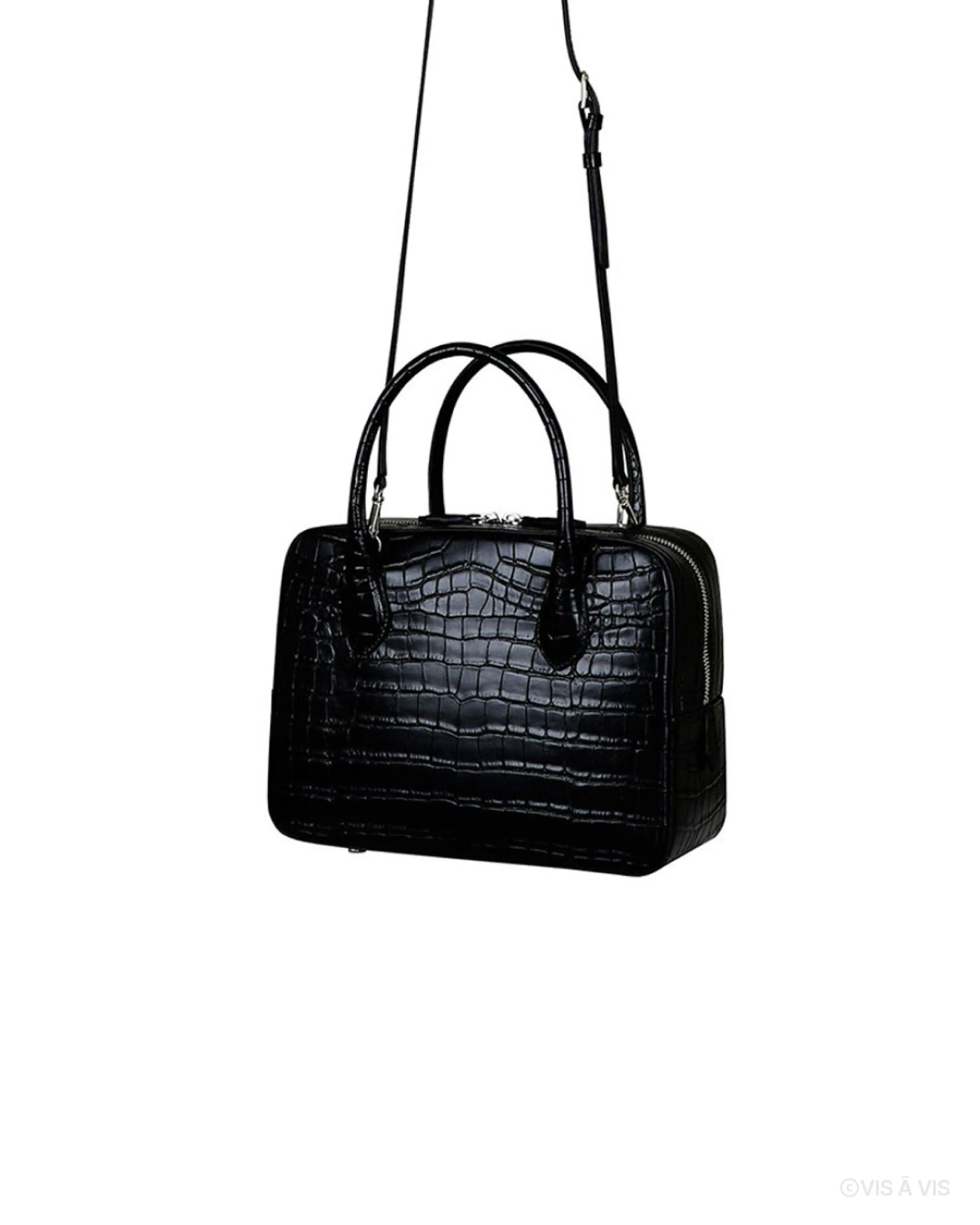 비자비 CROC-EFFECT CROSS BODY BAG