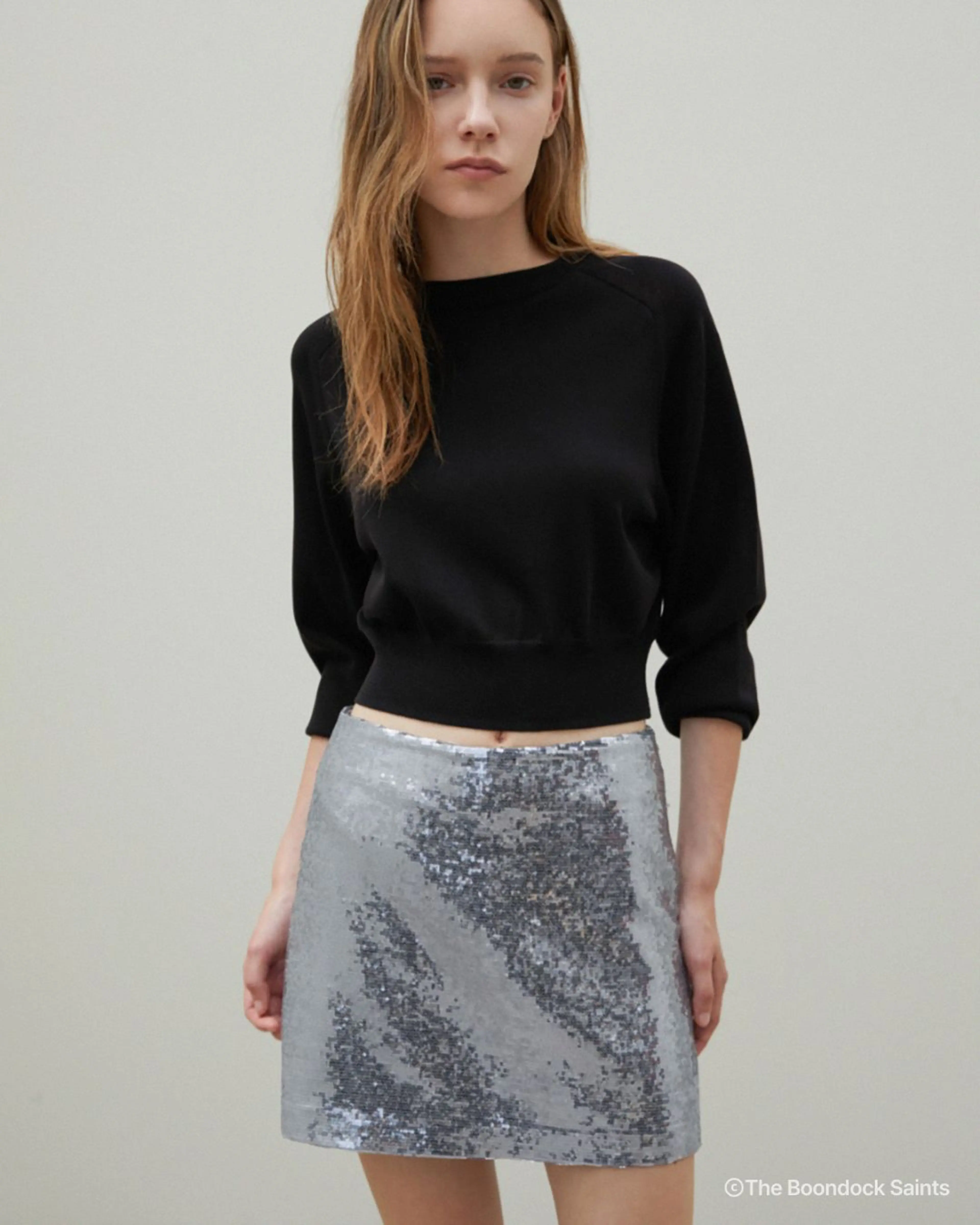 Sequin Mini Skirt Silver - 분닥세인츠