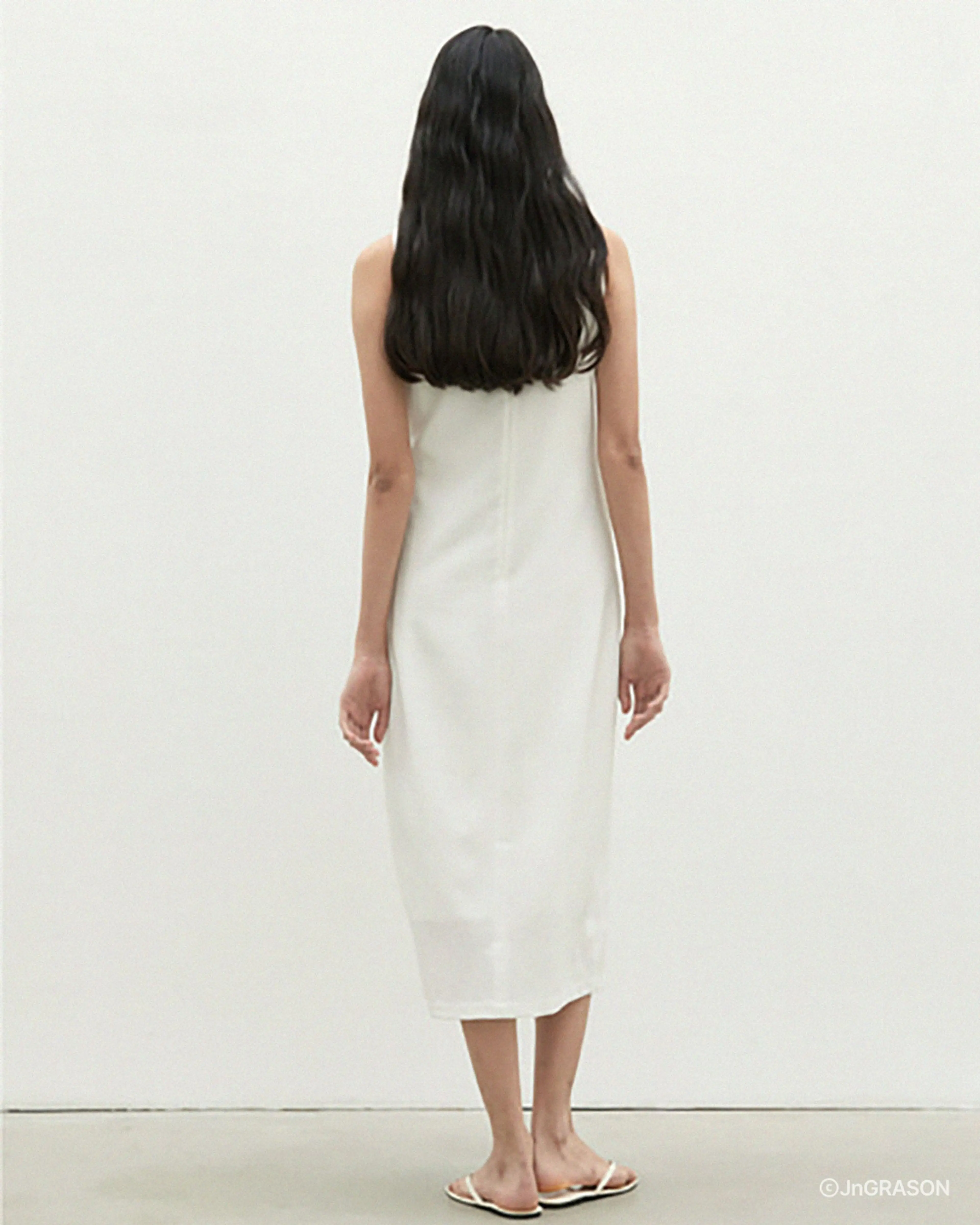 제이앤그라슨 - Boat neck Maxi Dress _WHITE