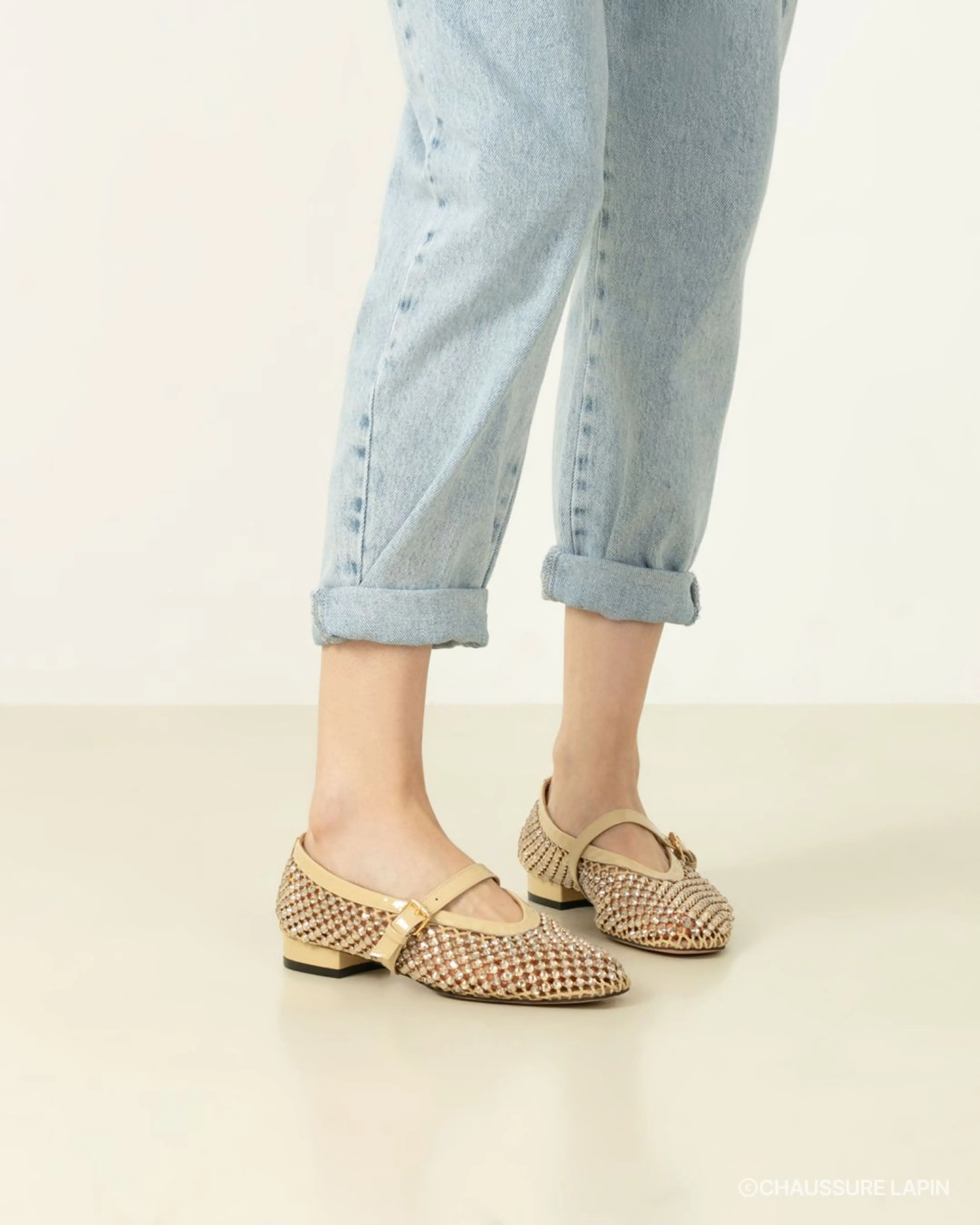 쇼쉬르라팡 Orion Embellished Flats YELLOW