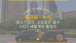 중소기업인, 소상공인 필수 2023 세법개정 총정리 (상)