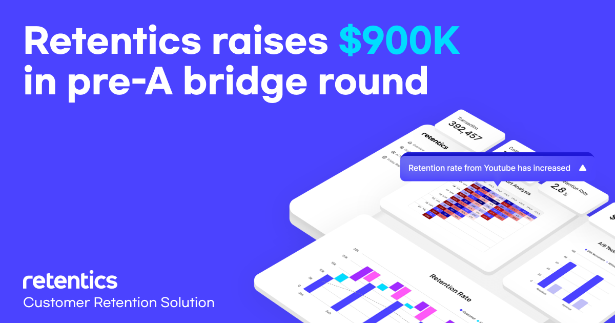 Retentics successfully raises $900K in pre-A bridge round.