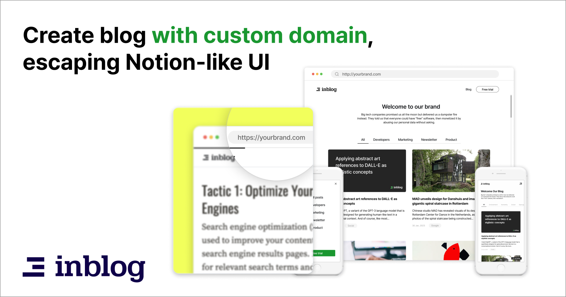 Notion blog with custom domain, escaping Notion-like UI