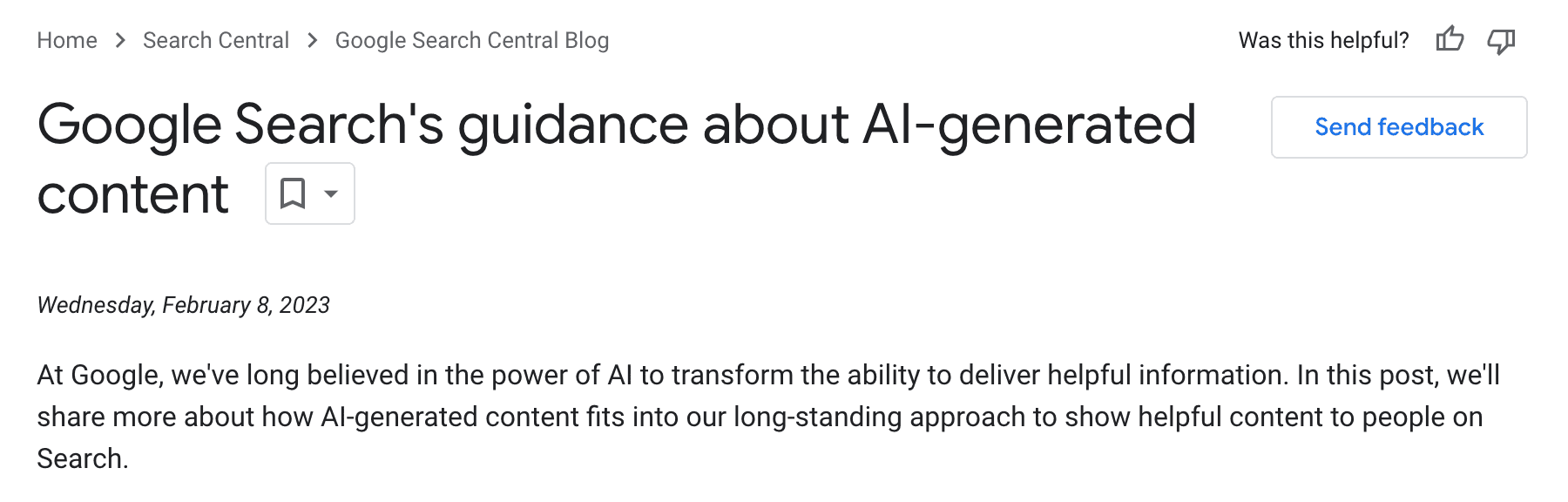Screen Shot 2024-02-26 at 2.00.33 PM.png Google Search's guidance about AI-generated content