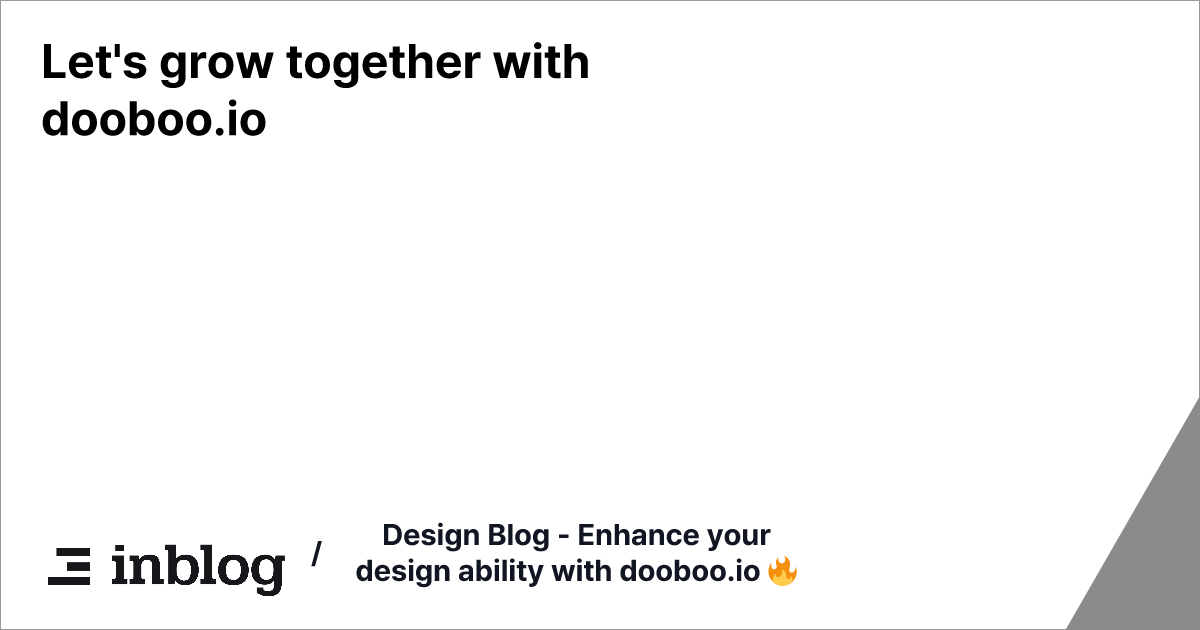 Let's grow together with dooboo.io