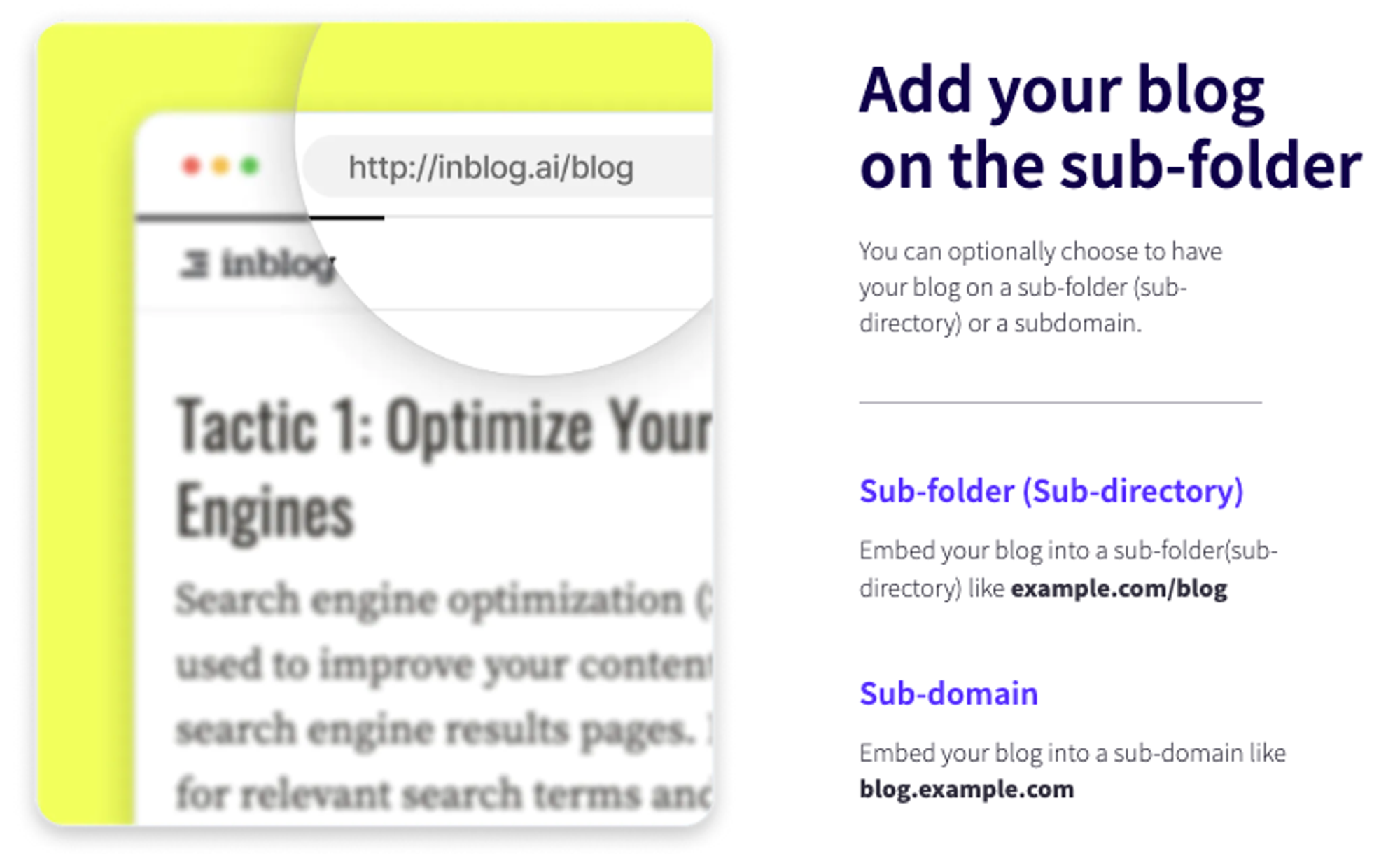 inblog: Add your blog on the sub-folder